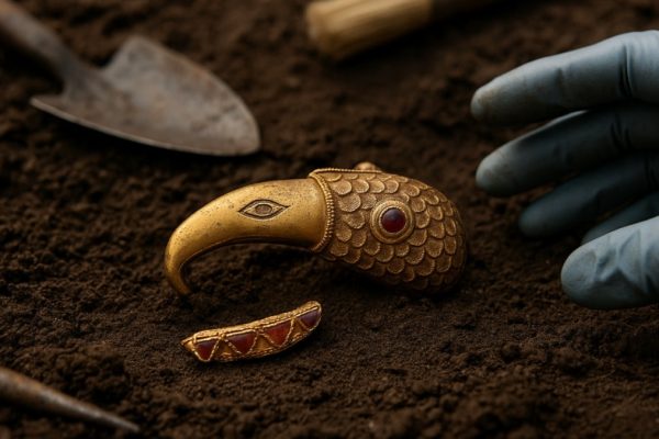 Metal Dedektörüyle Bulunan 1400 Yıllık Yüzük ve Kuzgun Figürü, Arkeoloji Dünyasını Heyecanlandırdı