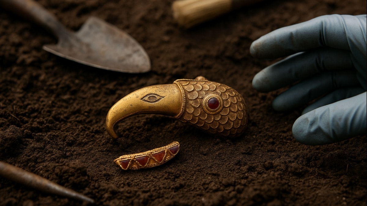 Metal Dedektörüyle Bulunan 1400 Yıllık Yüzük ve Kuzgun Figürü, Arkeoloji Dünyasını Heyecanlandırdı